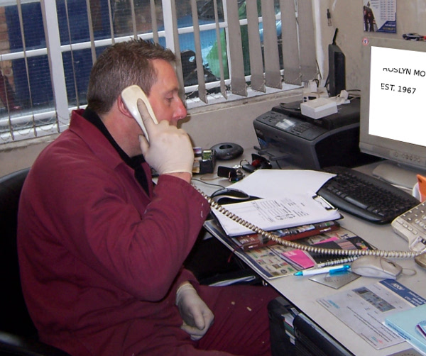 Peter booking a car for MOT